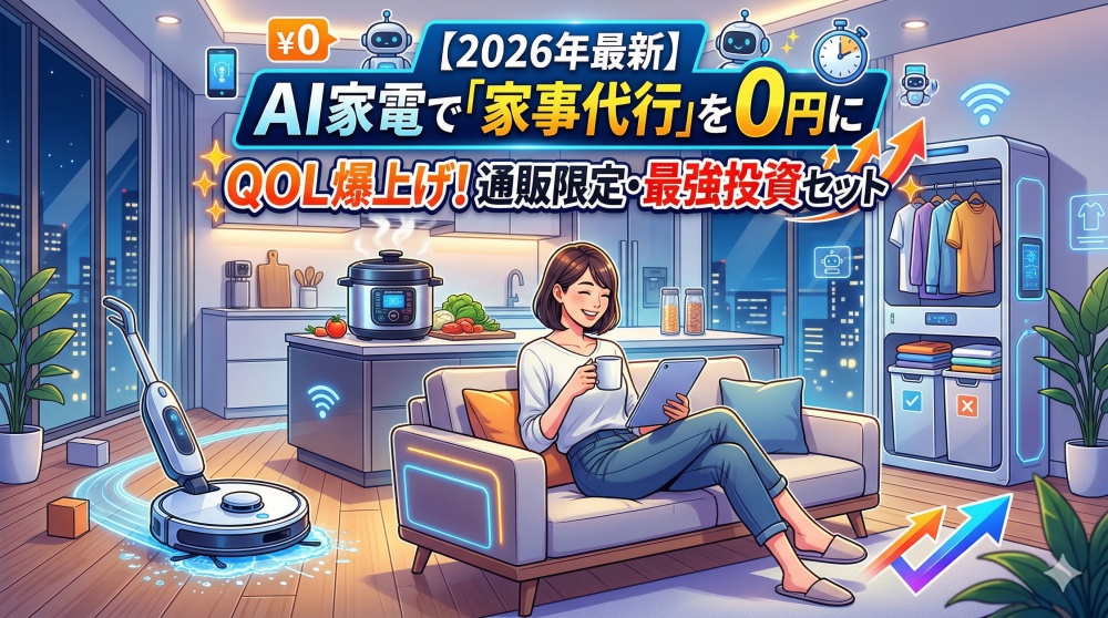 【2026年最新】AI家電で「家事代行」を0円に。QOLを爆上げする通販限定・最強投資セット