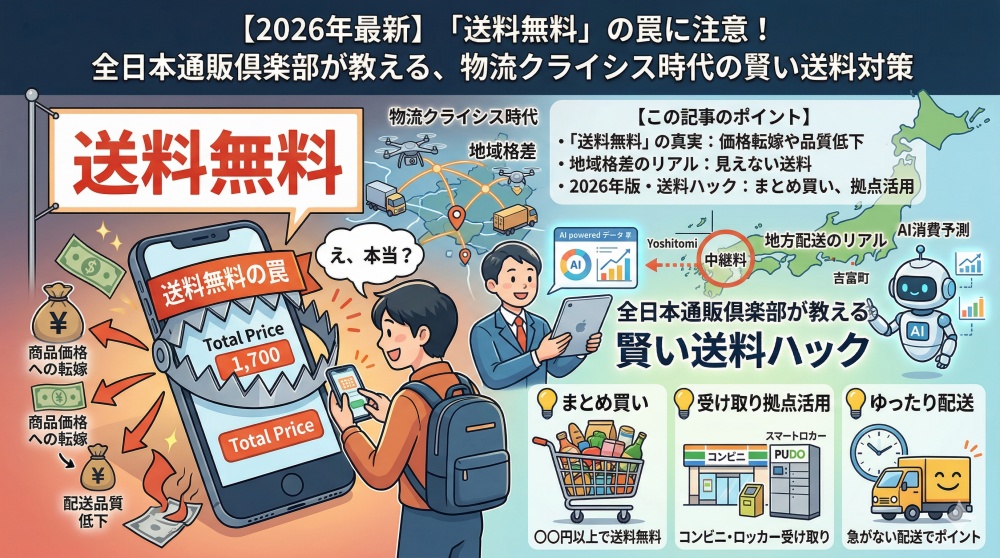2026年最新】「送料無料」の罠に注意！全日本通販倶楽部が教える、物流クライシス時代の賢い送料対策